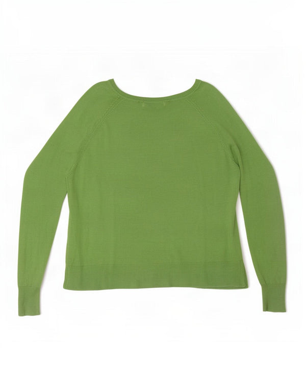 Zara Damen-Pullover mit U-Boot-Ausschnitt, übergroß, Gr. 10, Größe S, grüne Viskose
