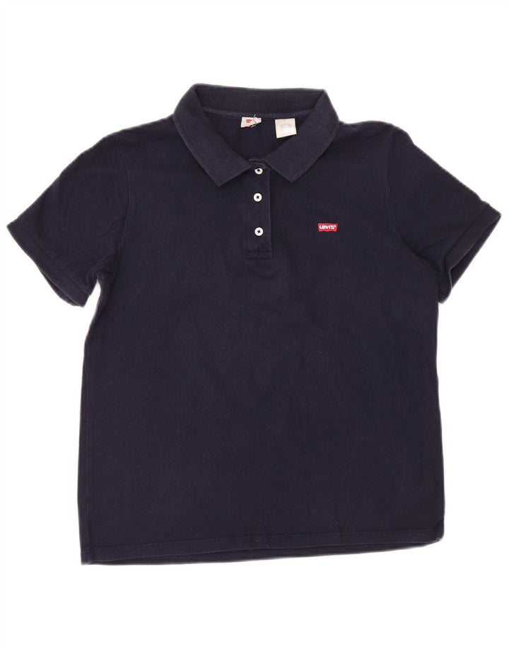 LEVI'S Dame Polo Shirt UK 6 XS Navy Blue