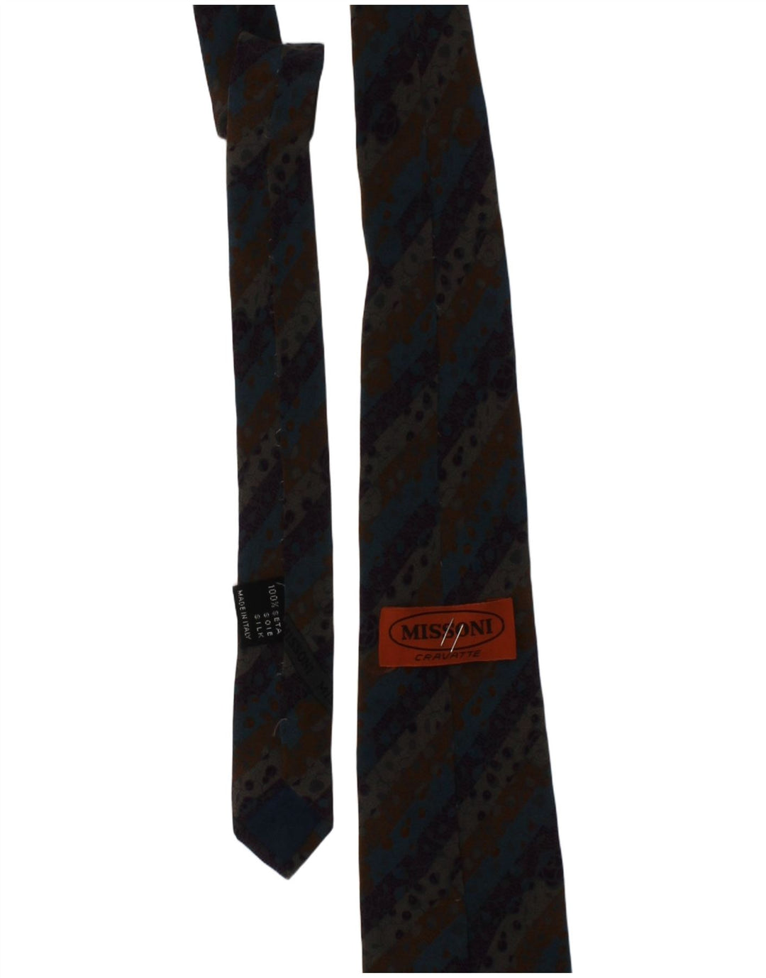 Missoni Mens Cravatte Tie One Size Multicoloured Striped Silk Designer