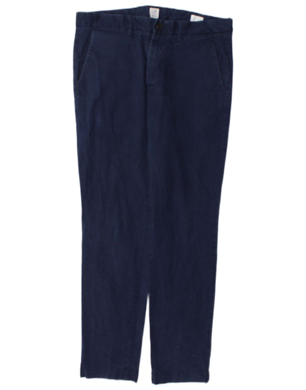 Gap Mens Skinny Chino Trousers W34 L32 Navy Blue Cotton