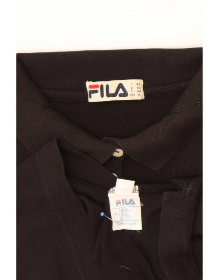 Fila Dame Polo Shirt IT 48 XL Sort Bomuld