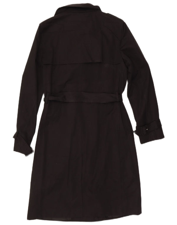 Marks & Spencer Damen Zweireihiger Trenchcoat UK 10 Small Schwarz