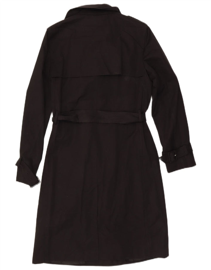 Marks & Spencer Womens Double Breasted Trench Coat UK 10 Small Black