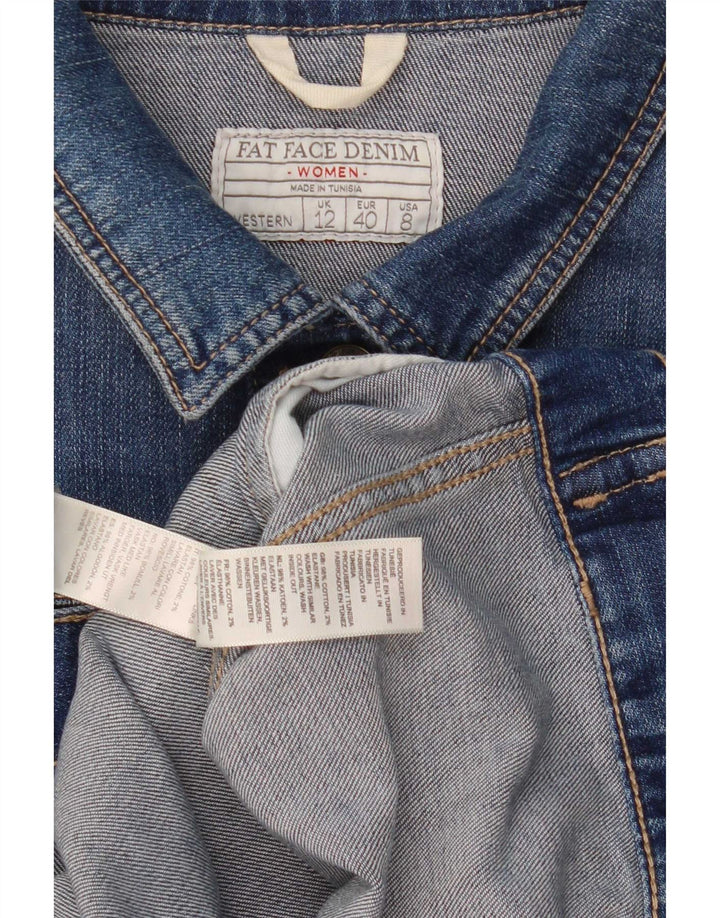 Fat Face Dame denimjakke UK 12 Medium Blue Cotton