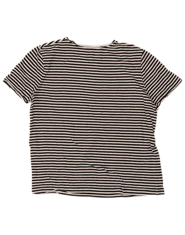 T-shirt corta da donna Zara UK 10 piccola a righe nere