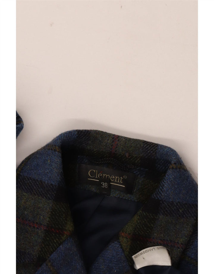 CLEMENT Womens 3 Button Blazer Jacket EU 38 Medium Multicoloured Check