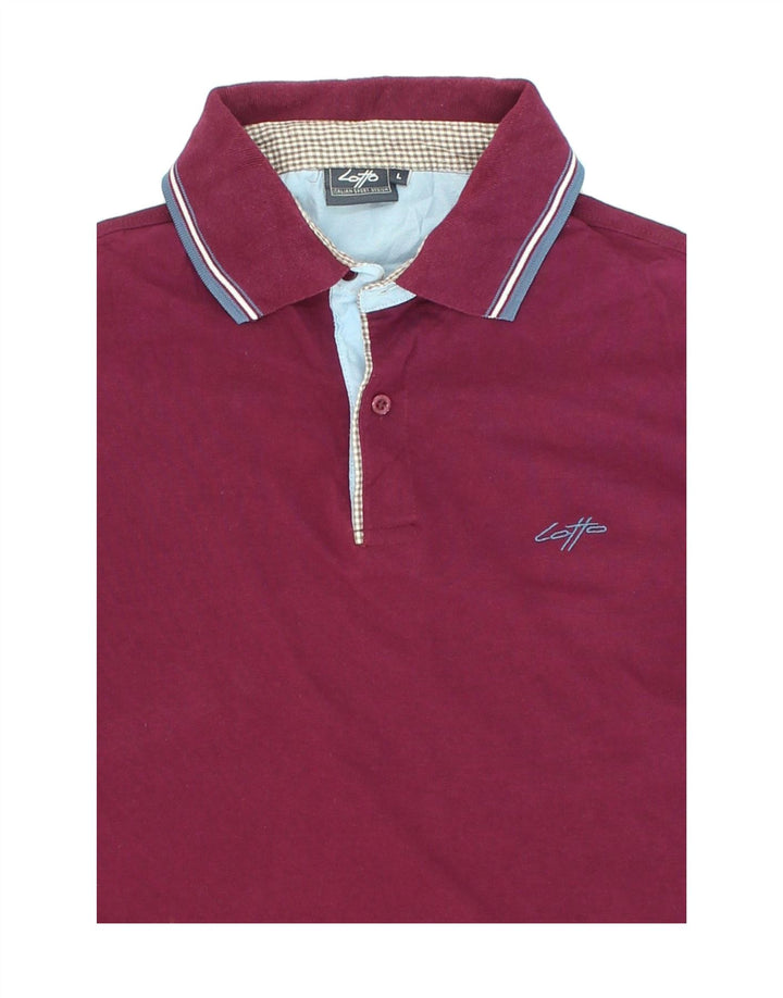LOTTO Mens Polo Shirt Large Purple Cotton Vintage Lotto and Second-Hand Lotto from Messina Hembry 
