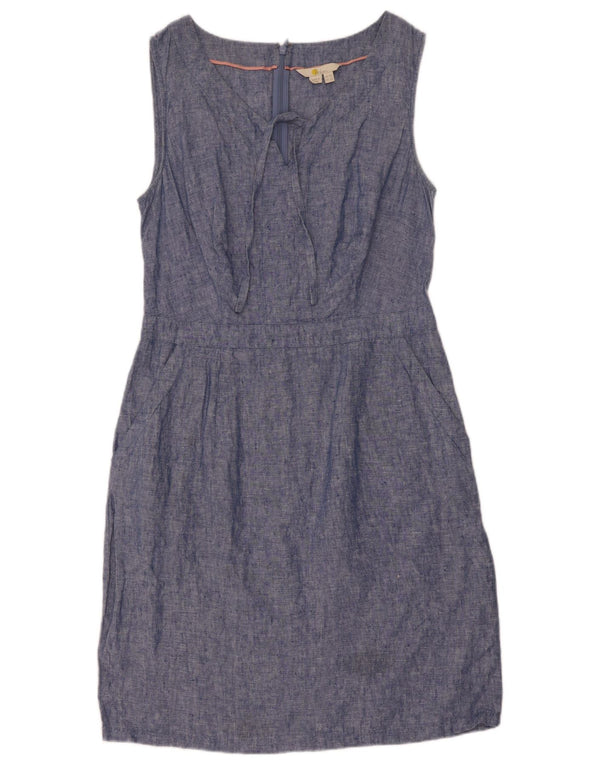Boden Vestido tubo sin mangas para mujer UK 40 Small Lino azul marino
