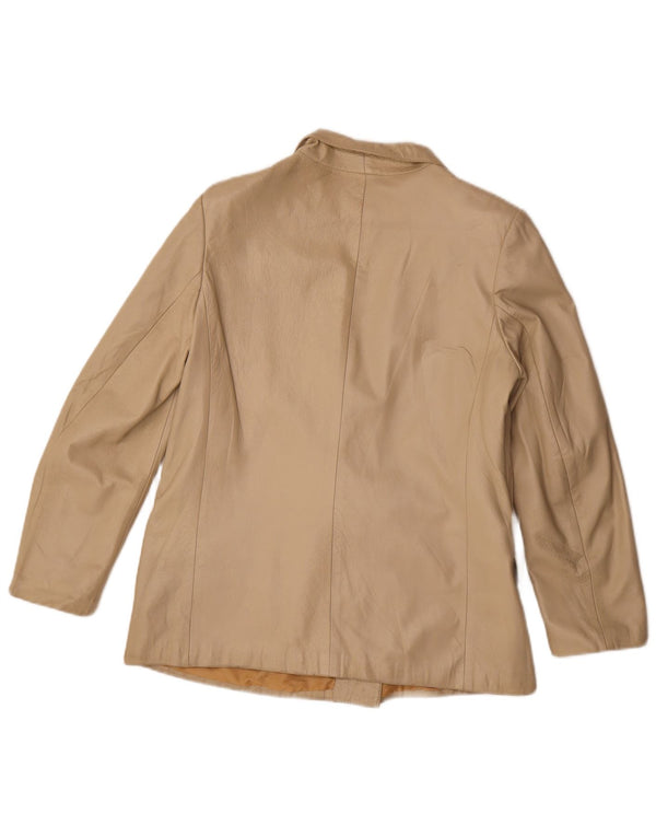 Vintage Damen Zweireihige Blazerjacke IT 42 Mittelbeige