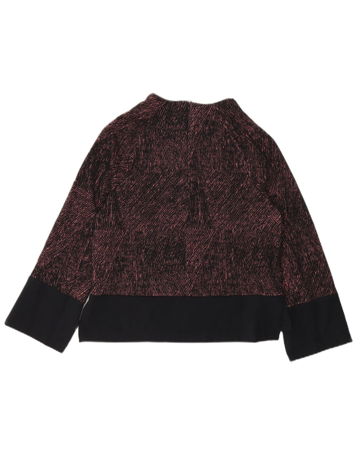 Marks & Spencer Womens Long Sleeve Blouse Top UK 10 Small Black Pinstripe