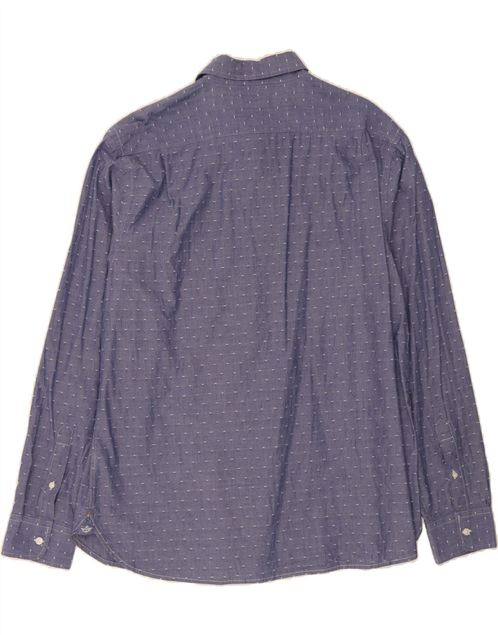 DOCKERS Mens Shirt XL Blue Spotted Cotton Vintage Dockers and Second-Hand Dockers from Messina Hembry 