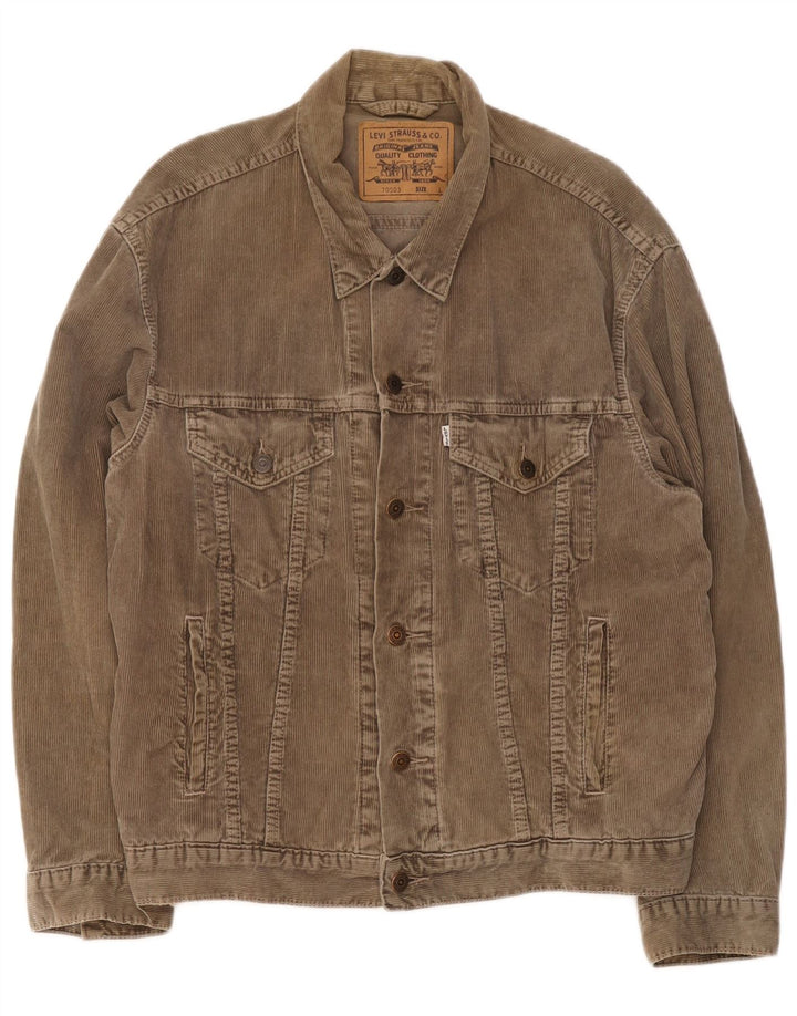 Levi's Womens Corduroy Jacket UK 40 Large Brown Cotton