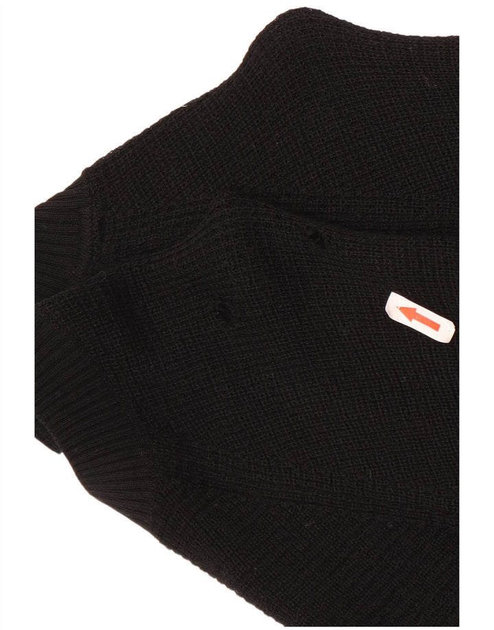 Calvin Klein Jeans Mens Crew Neck Jumper Sweater Small Black Wool