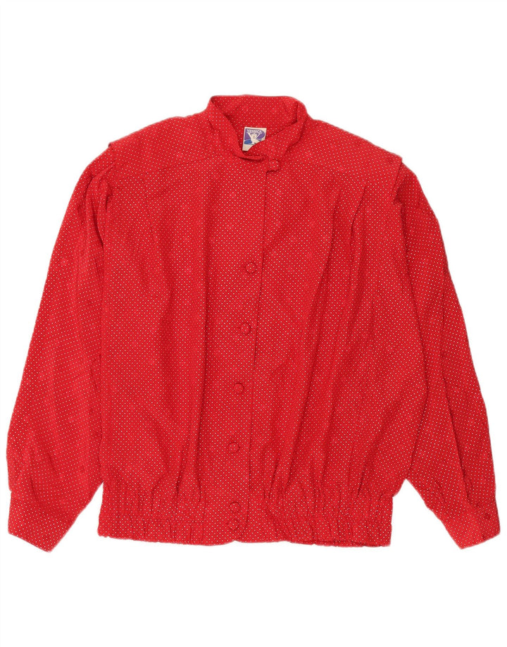 YESSICA Womens Oversized Shirt Blouse EU 40 Medium Red Spotted Polyester