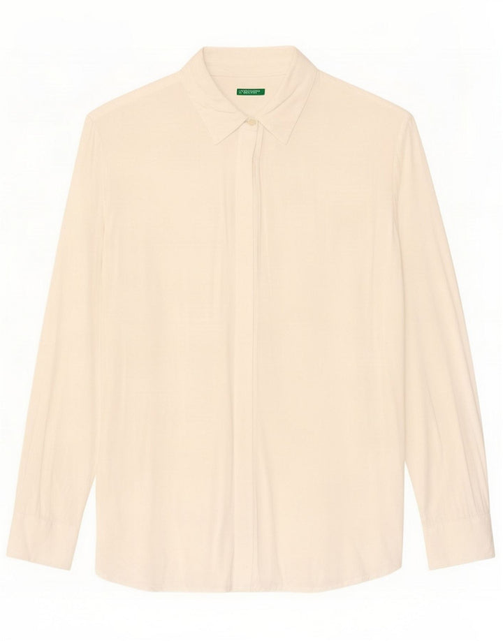 Benetton Womens Oversized Shirt UK 10 Small White Viscose