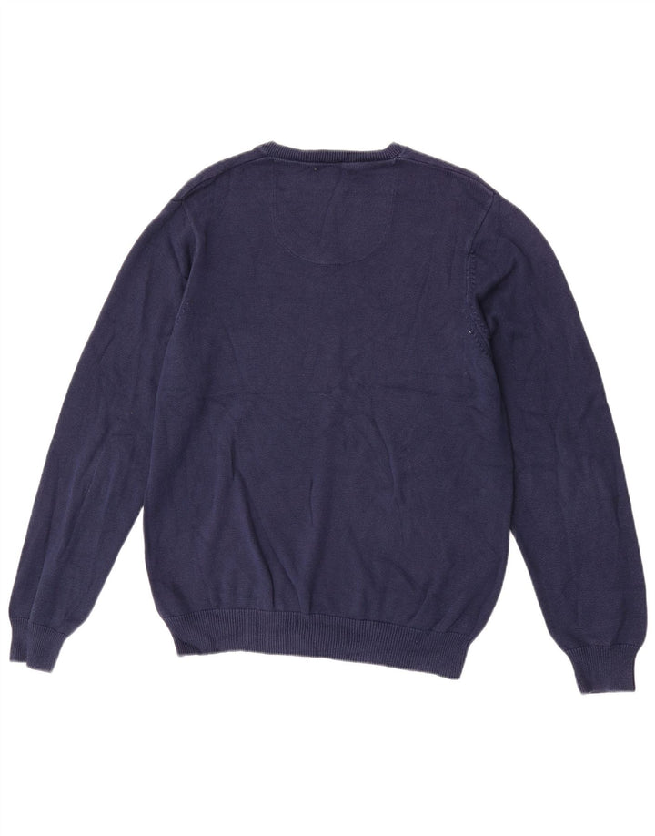 Marks & Spencer Mens Regular Fit V-Neck Jumper Sweater Medium Navy Blue