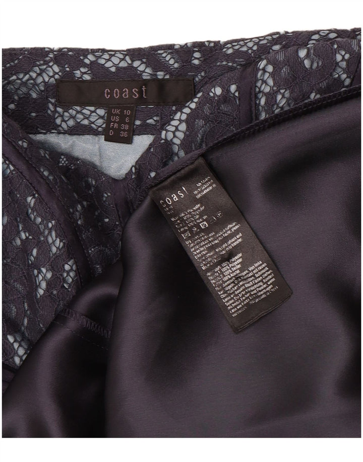Coast Dame Stropløs Kjole UK 10 Lille Lilla Polyester