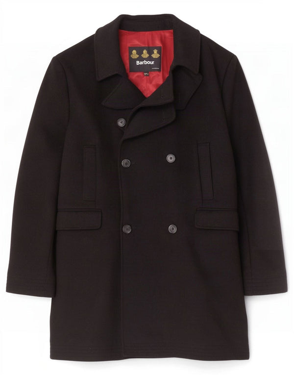 Barbour Herren Zweireiher Mantel UK 44 2XL Schwarze Wolle