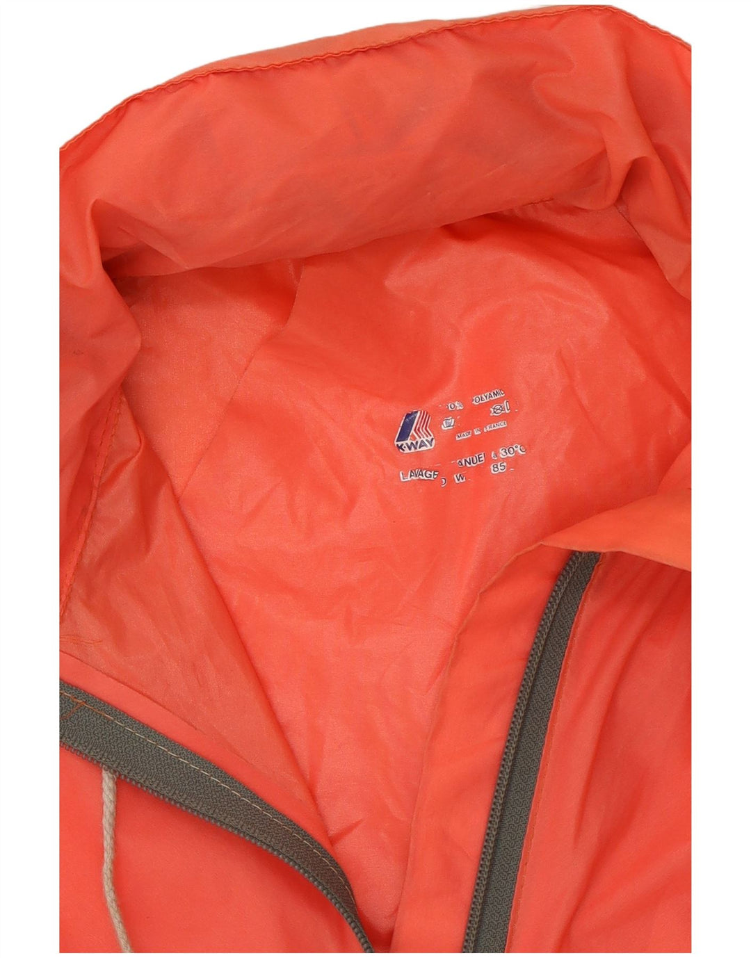 Giacca antipioggia con cappuccio da donna K-Way UK 16 Large Arancione