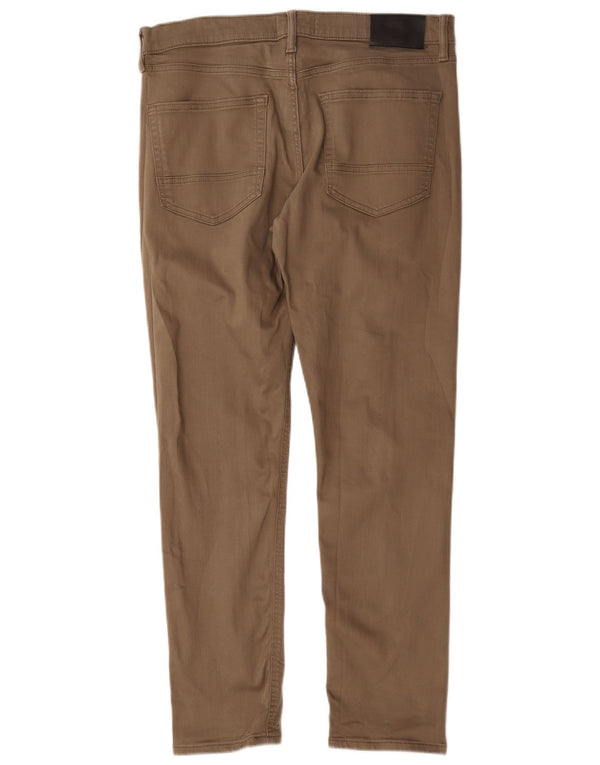 Marks & Spencer Pantalon décontracté coupe slim pour homme W34 L29 Marron Coton