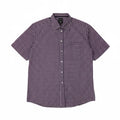 JAMES PRINGLE Mens Short Sleeve Shirt Large Purple Check Polyester