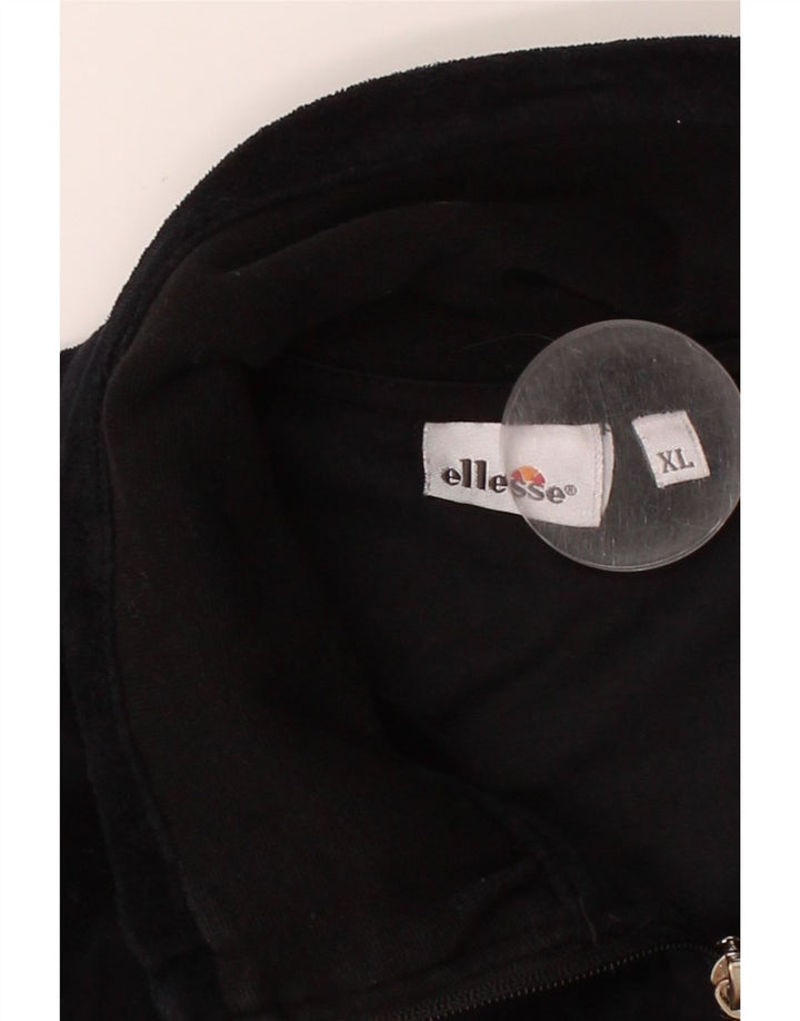 ELLESSE Womens Tracksuit Top Jacket UK 18 XL Black Cotton Vintage Ellesse and Second-Hand Ellesse from Messina Hembry 