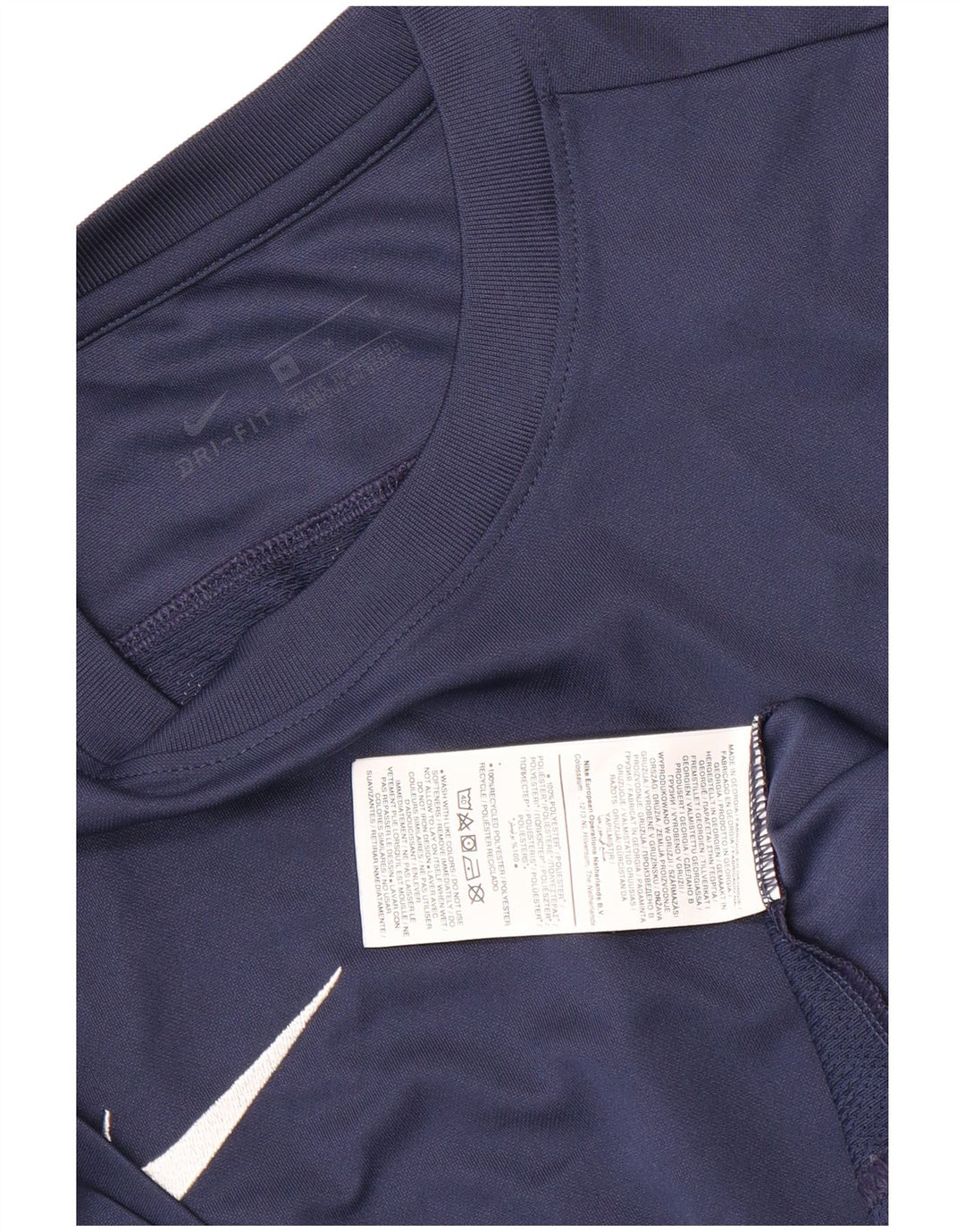 Nike Mens Dri Fit T-Shirt Top Medium Navy Blue Polyester
