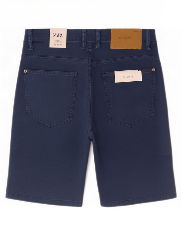 Мужские повседневные шорты Zara EU 38, маленькие W30, синие, хлопок