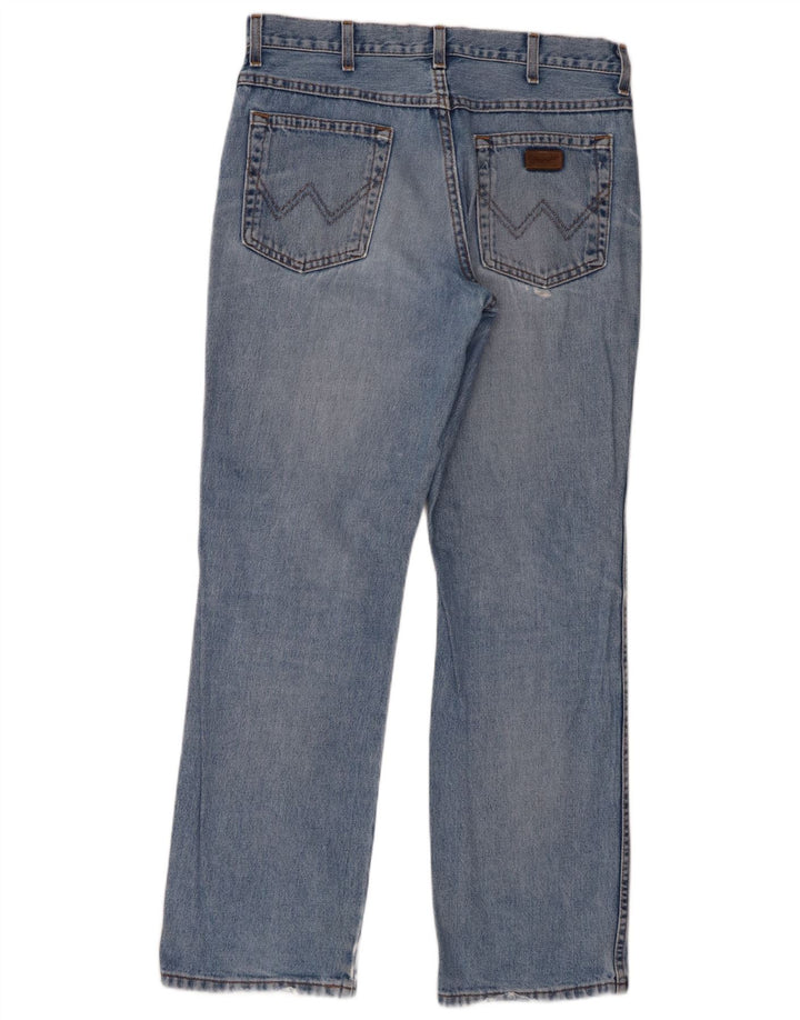 Wrangler Mens Regular Fit Straight Jeans W34 L32 Blue Cotton