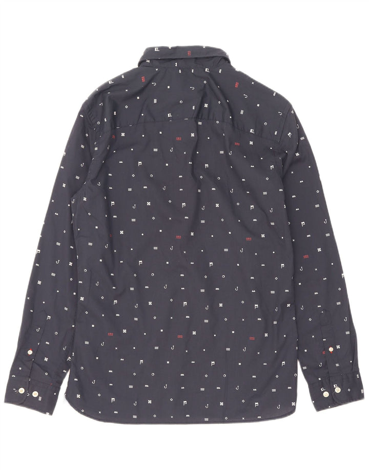 Jack & Jones Mens Abstract Pattern Shirt Medium Navy Blue Polyester