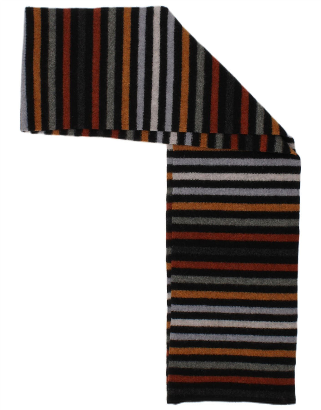 Robert Mackie Mens Rectangle Scarf One Size Multicoloured Striped Classic