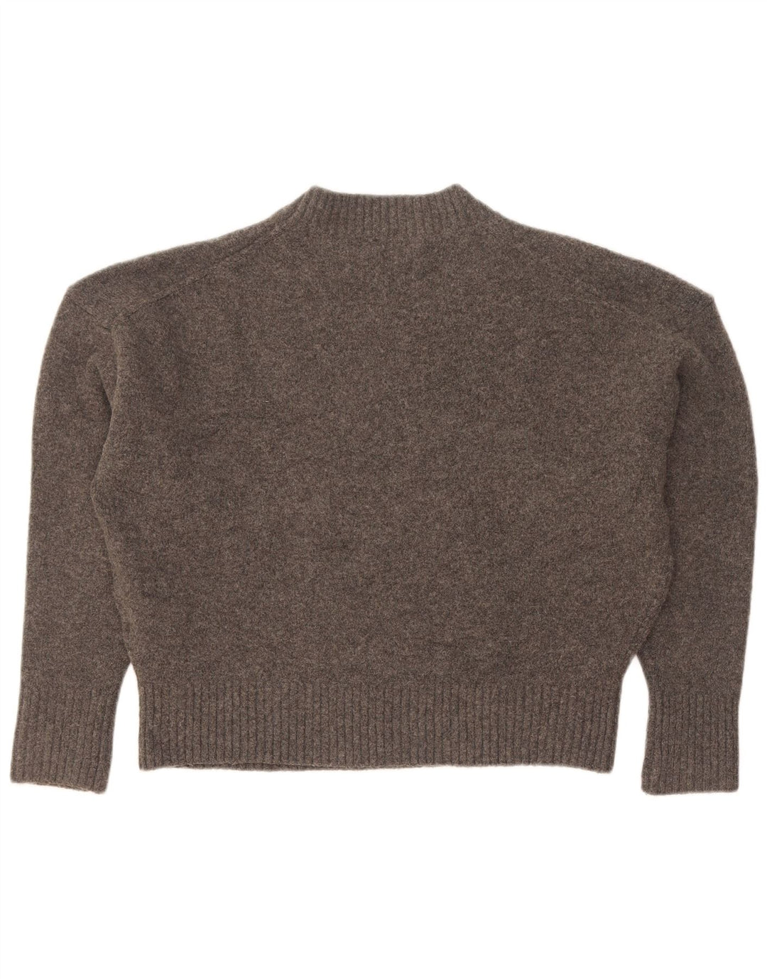 Zara Womens Crop Oversized Crew Neck Jumper Sweater UK 10 Small Grey