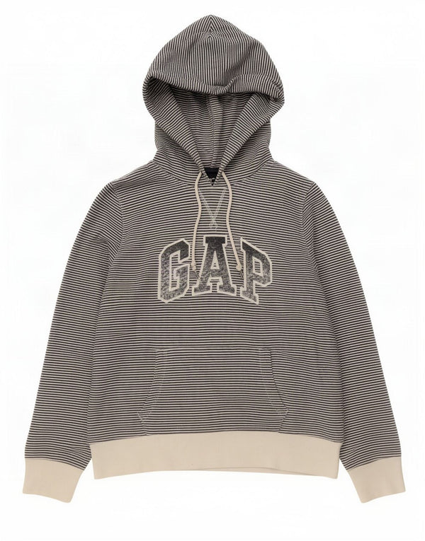 Gap Felpa con cappuccio grafica da donna UK 14 Cotone gessato grande grigio