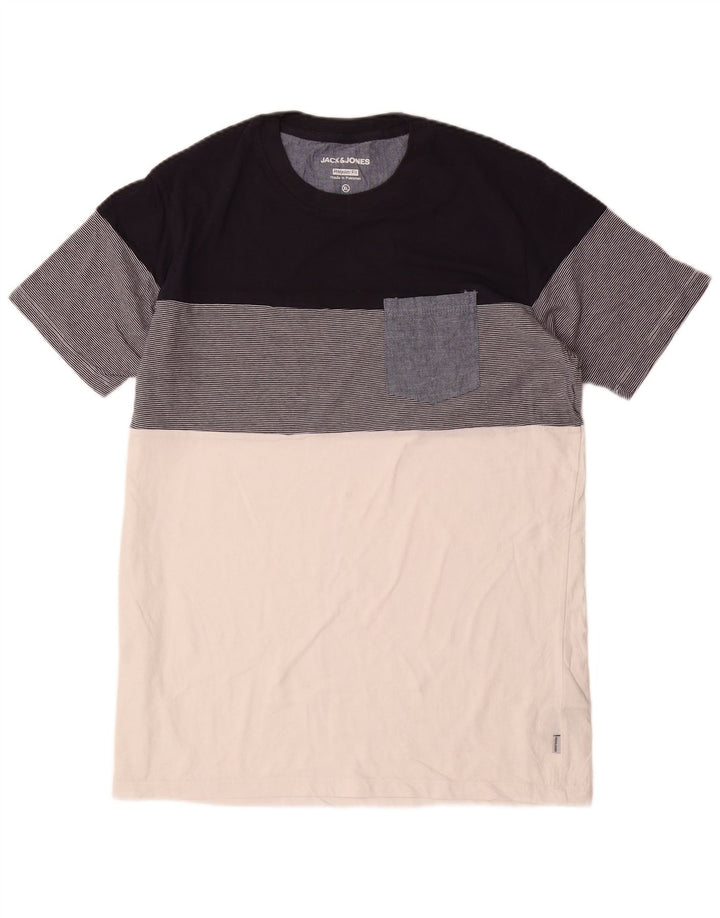 Jack & Jones T-shirt da uomo vestibilità regolare Top XL multicolore Colourblock