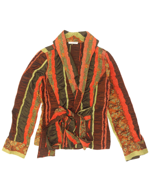 Naracamicie Blusa tipo camisa cruzada para mujer UK 10 Small Multicolor Rayas