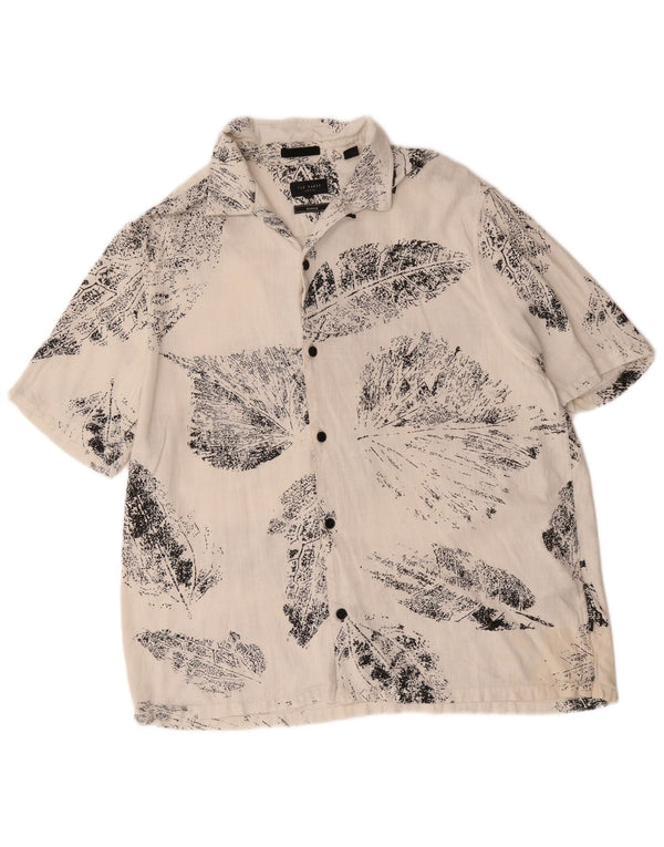Ted Baker Mens Short Sleeve Relaxed Fit Shirt Size 5 XL White Floral