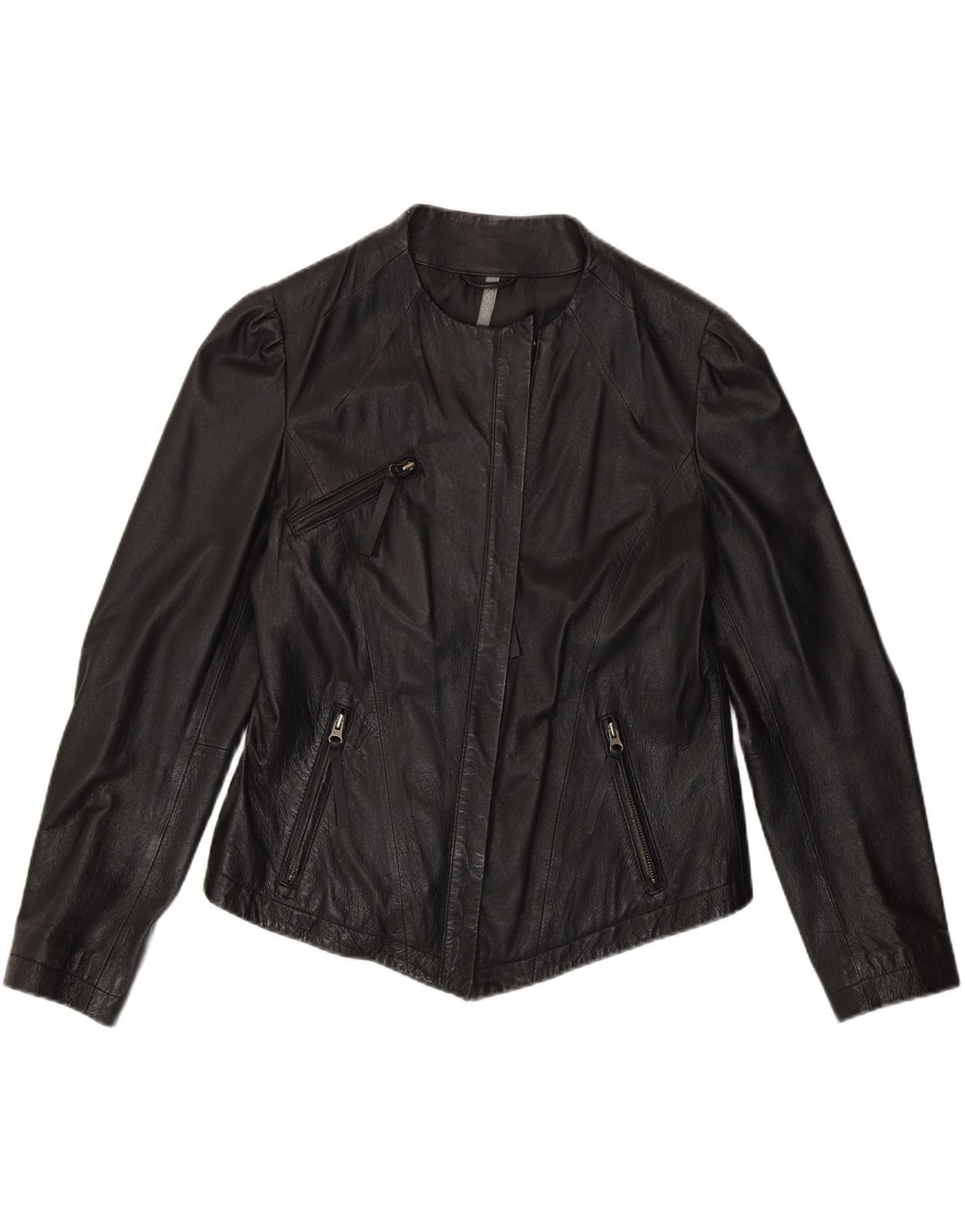 South Damen Lederjacke UK 14 Mittelschwarzes Leder
