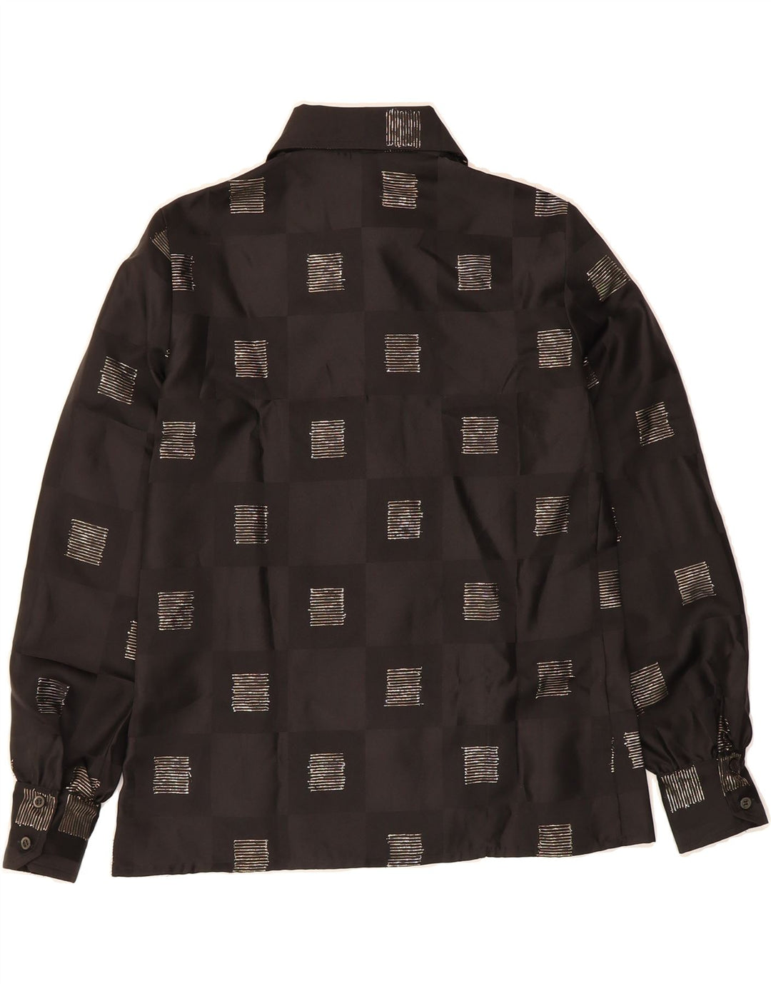VINTAGE Womens Shirt Blouse IT 44 Medium Black Geometric Vintage Vintage and Second-Hand Vintage from Messina Hembry 
