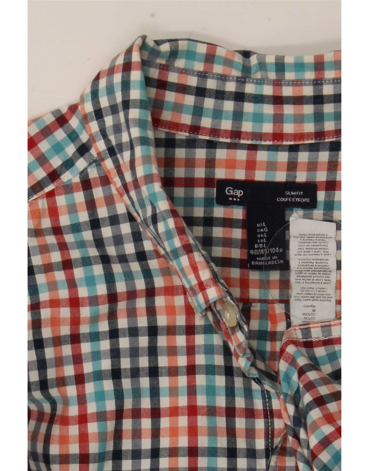 Gap Mens Slim Fit Shirt Large Multicoloured Gingham Cotton