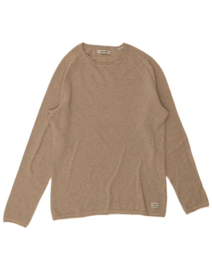Maglione maglione con scollo a barca da uomo Jack & Jones piccolo beige