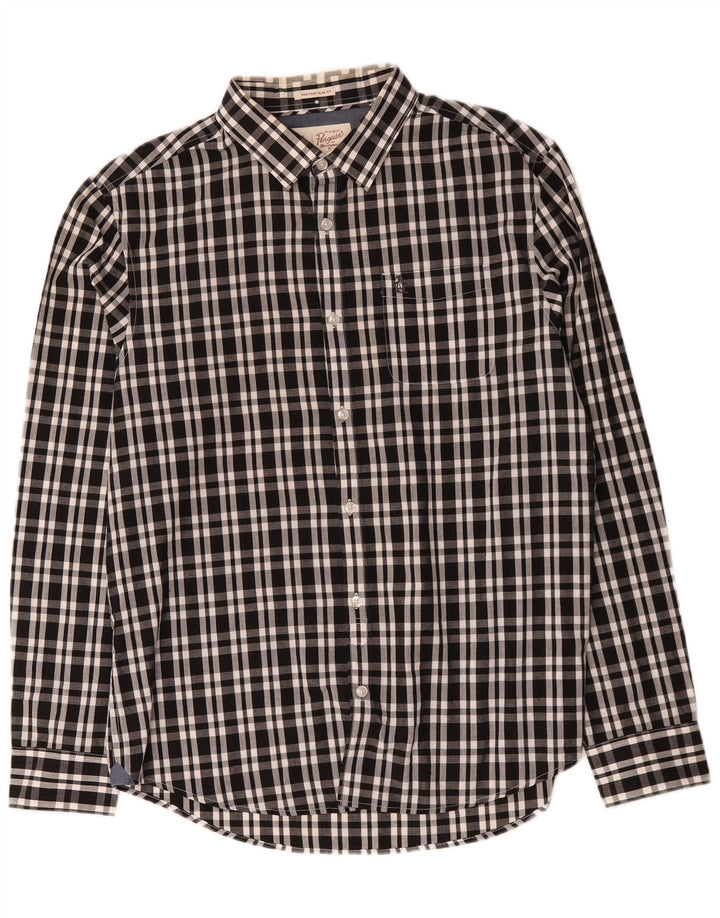 Camicia Penguin Heritage da uomo slim fit, grande cotone a quadri neri