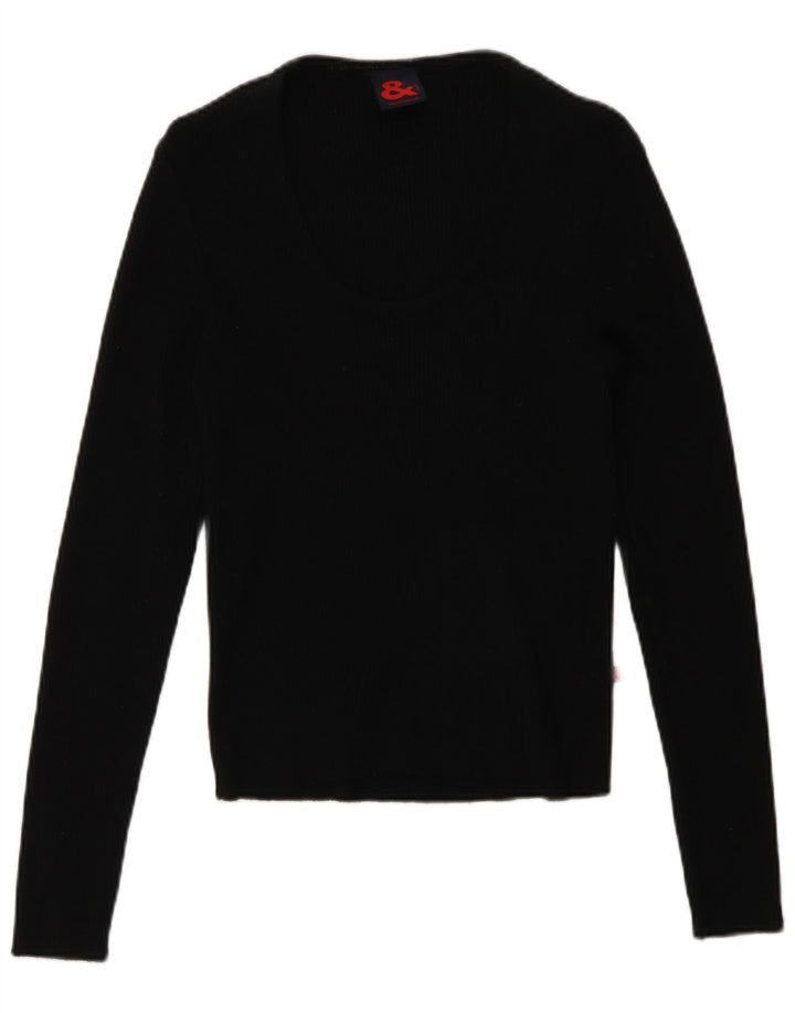 Dolce & Gabbana Womens Top Long Sleeve IT 46 Large Black Merino Wool