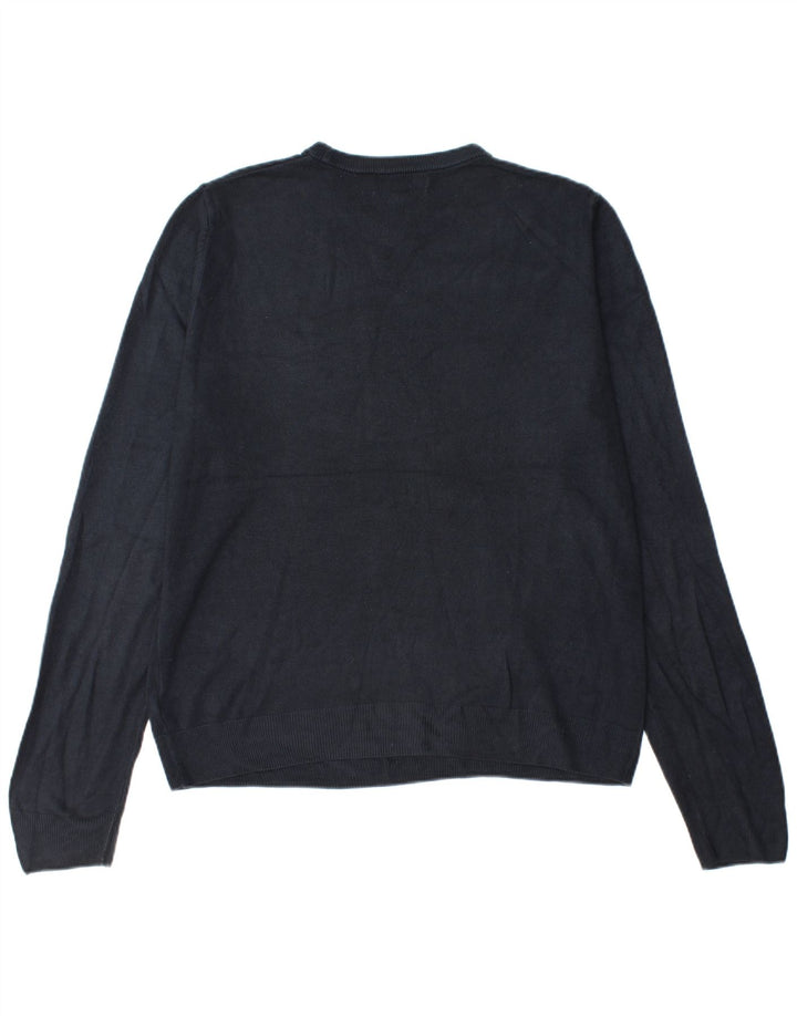 Marks & Spencer Mens Crew Neck Jumper Sweater Large Navy Blue Acrylic