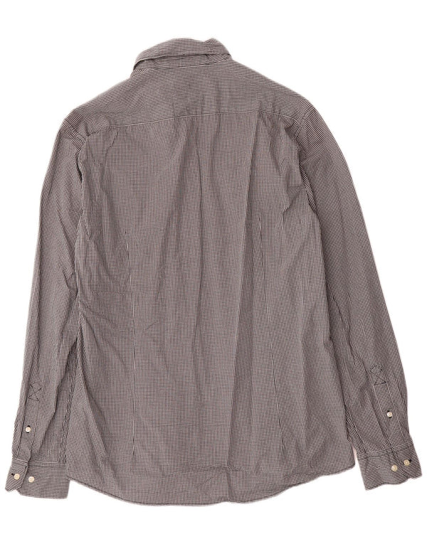 Camicia Barbour da uomo su misura, taglia grande, in cotone a quadretti neri