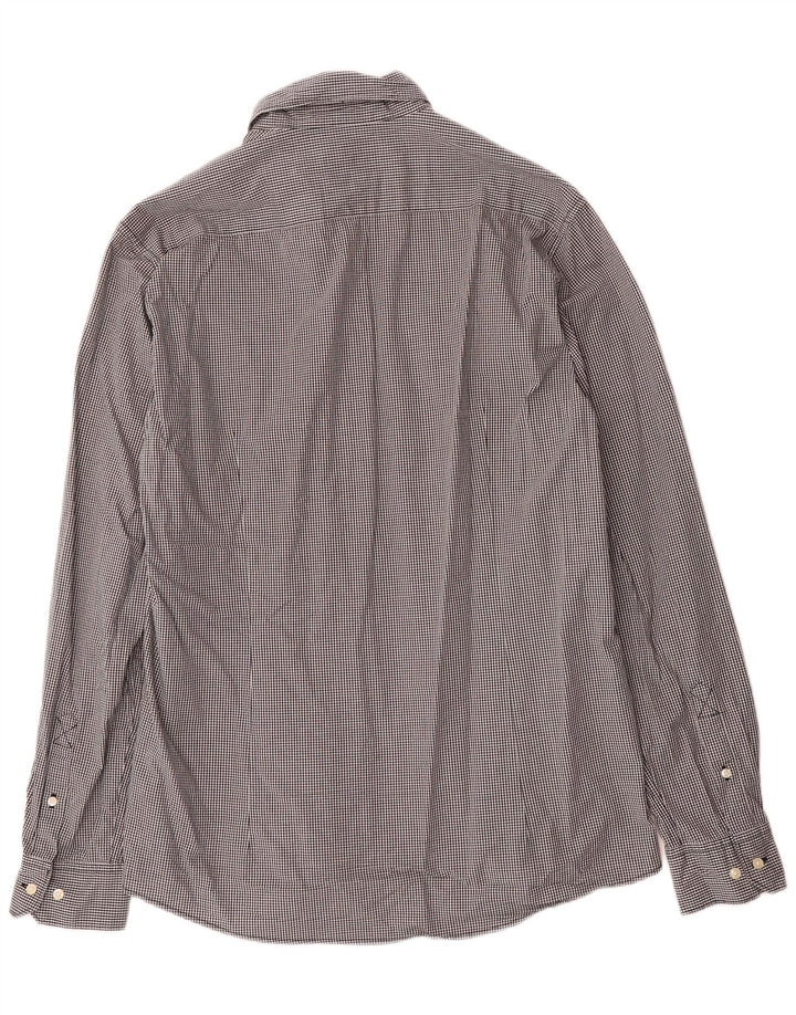 Camicia Barbour da uomo su misura, taglia grande, in cotone a quadretti neri