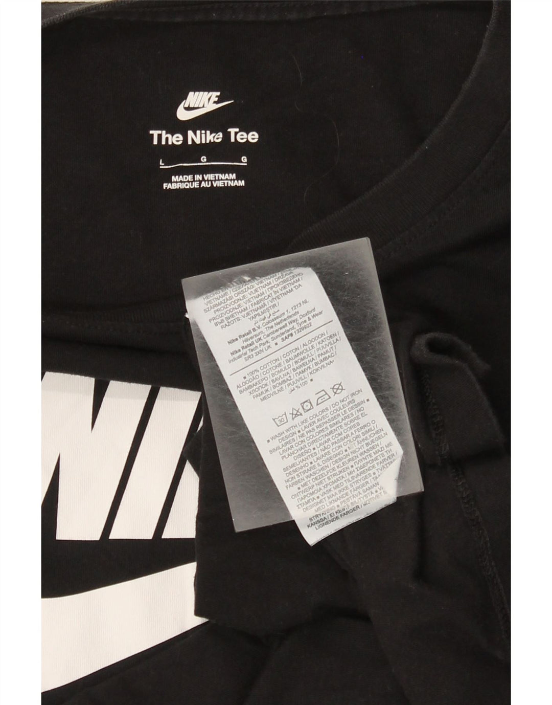 Nike Womens Graphic Top Long Sleeve UK 16 Large Black Cotton