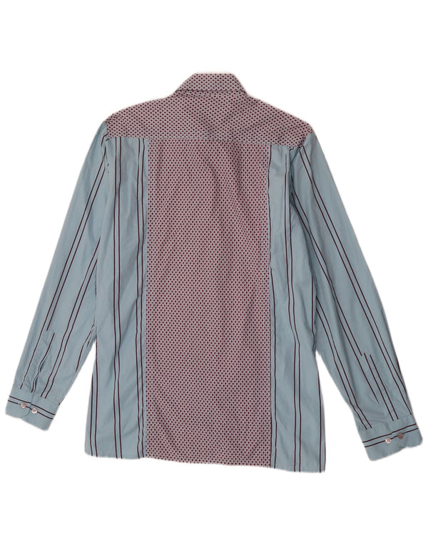 Hugo Boss Chemise en coton rayé bleu moyen