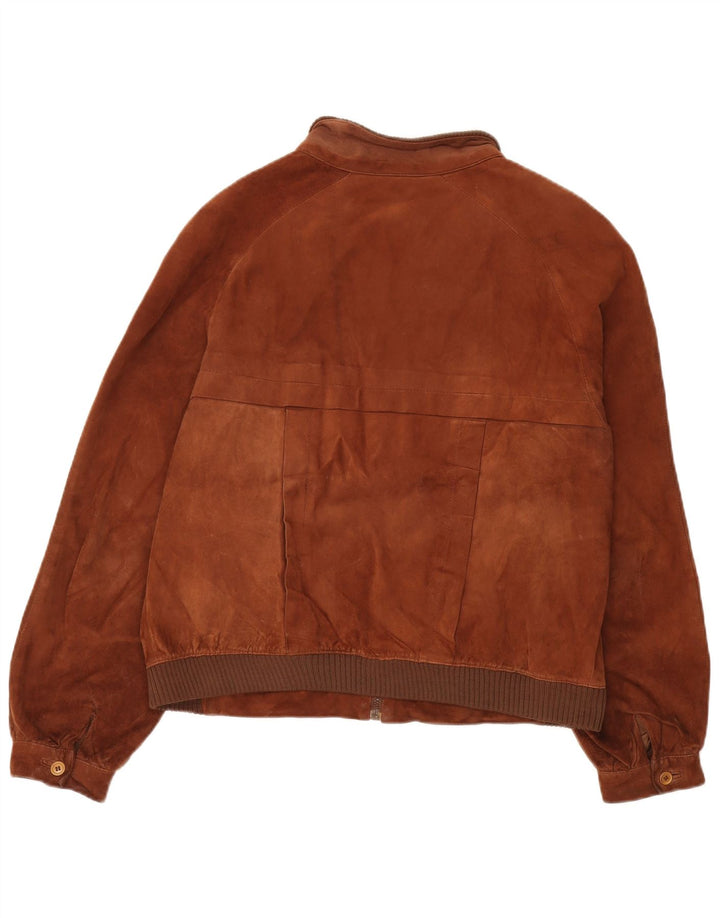 Vintage Herren Bomber Wildlederjacke IT 52 XL Braunes Leder