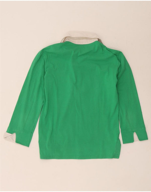 Fred Perry 3/4-ærmet poloshirt til kvinder UK 14 Stor grøn farveblok