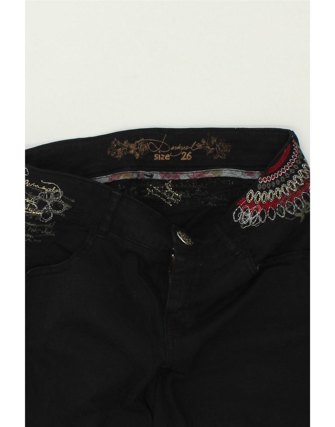DESIGUAL Womens Jegging Jeans W26 L30 Black Cotton Vintage Desigual and Second-Hand Desigual from Messina Hembry 